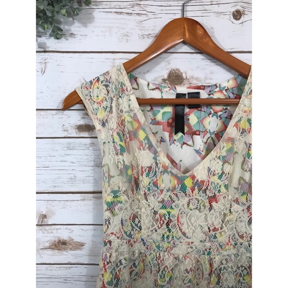 PETTICOAT ALLEY COLORFUL LACE OVERLAY DRESS - Picture 3 of 5